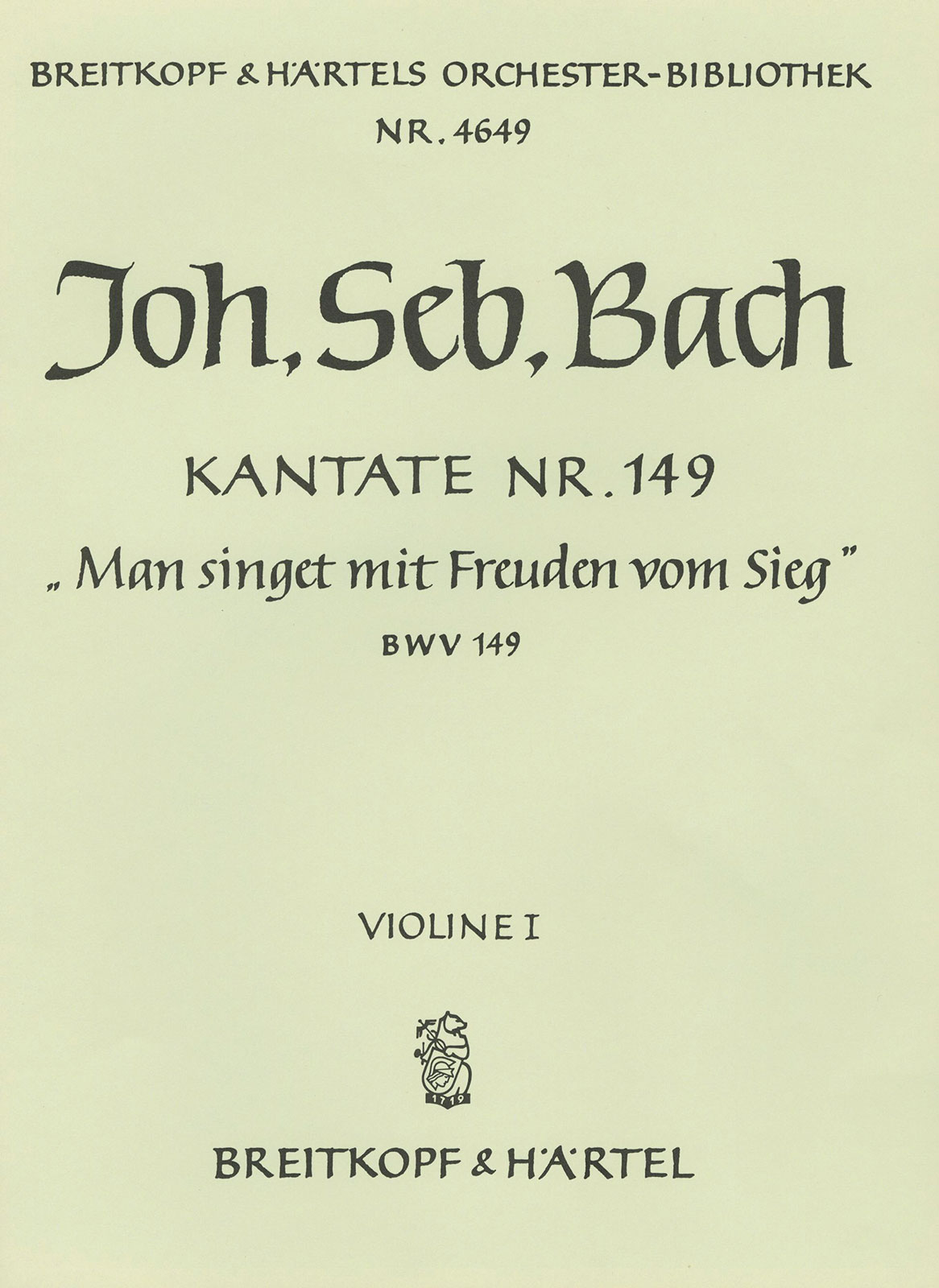 OB 4649-15 - Cantata BWV 149 “Man singet mit Freuden vom Sieg” - Cover