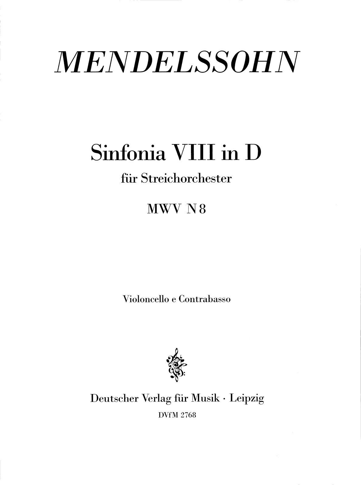 DV 2768-26 - Sinfonia VIII D-dur MWV N 8 - Cover