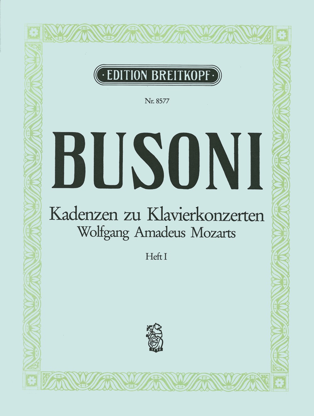 EB 8577 - Kadenzen zu W. A. Mozarts Klavierkonzerten - Cover
