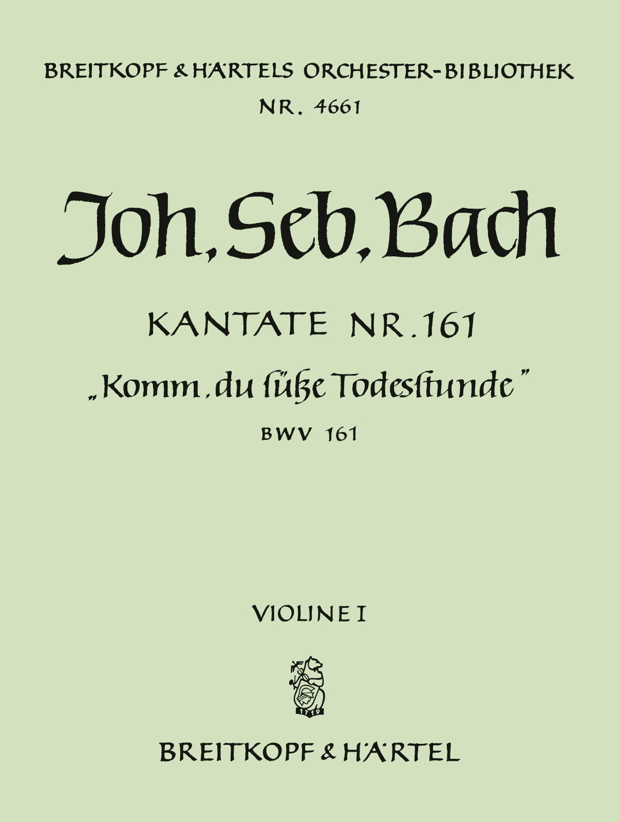 OB 4661-15 - Kantate BWV 161 „Komm, du süße Todesstunde“ - Cover
