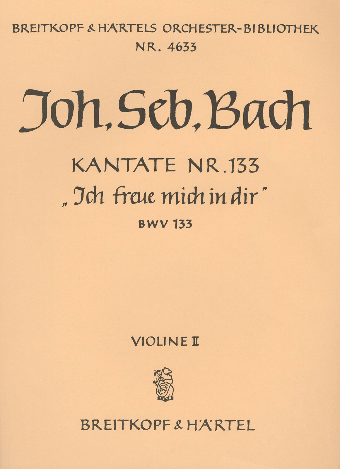 OB 4633-16 - Kantate BWV 133 „Ich freue mich in dir“ - Cover