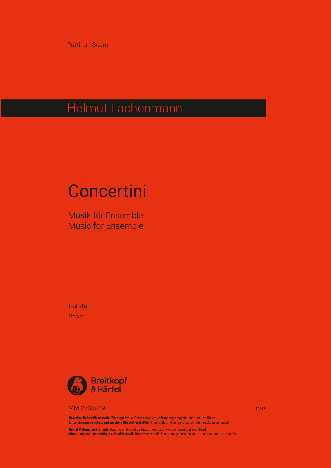 Helmut Lachenmann - Concertini - Cover