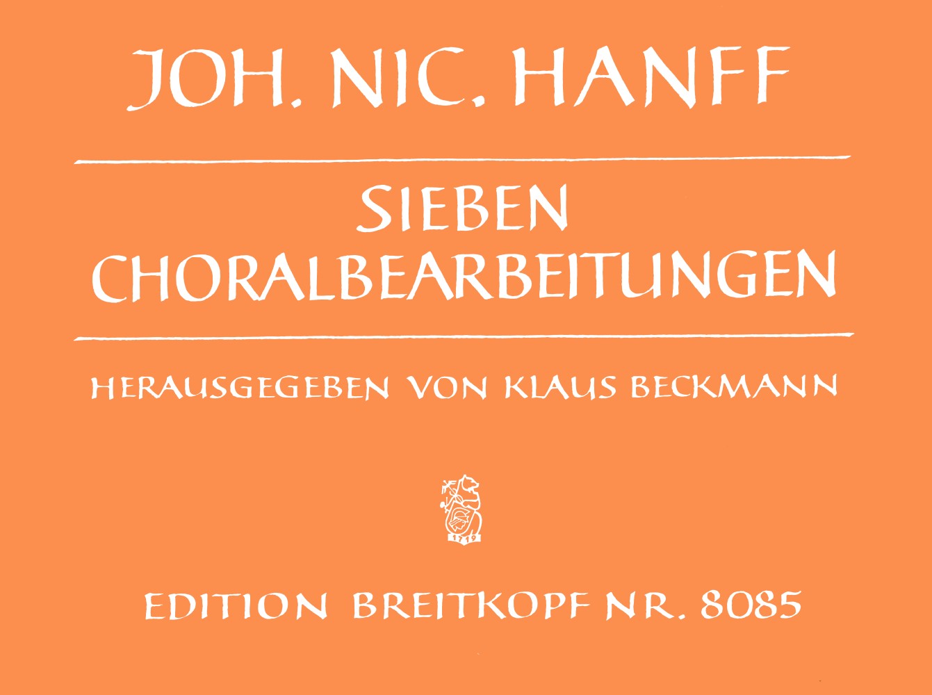 Johann Nicolaus Hanff - 7 Chorale Arrangements - Cover