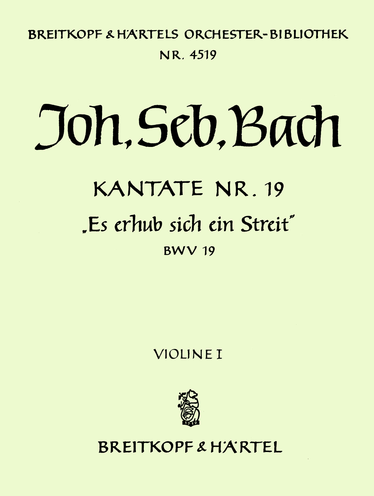 OB 4519-15 - Cantata BWV 19 “There uprose a fierce strife” - Cover