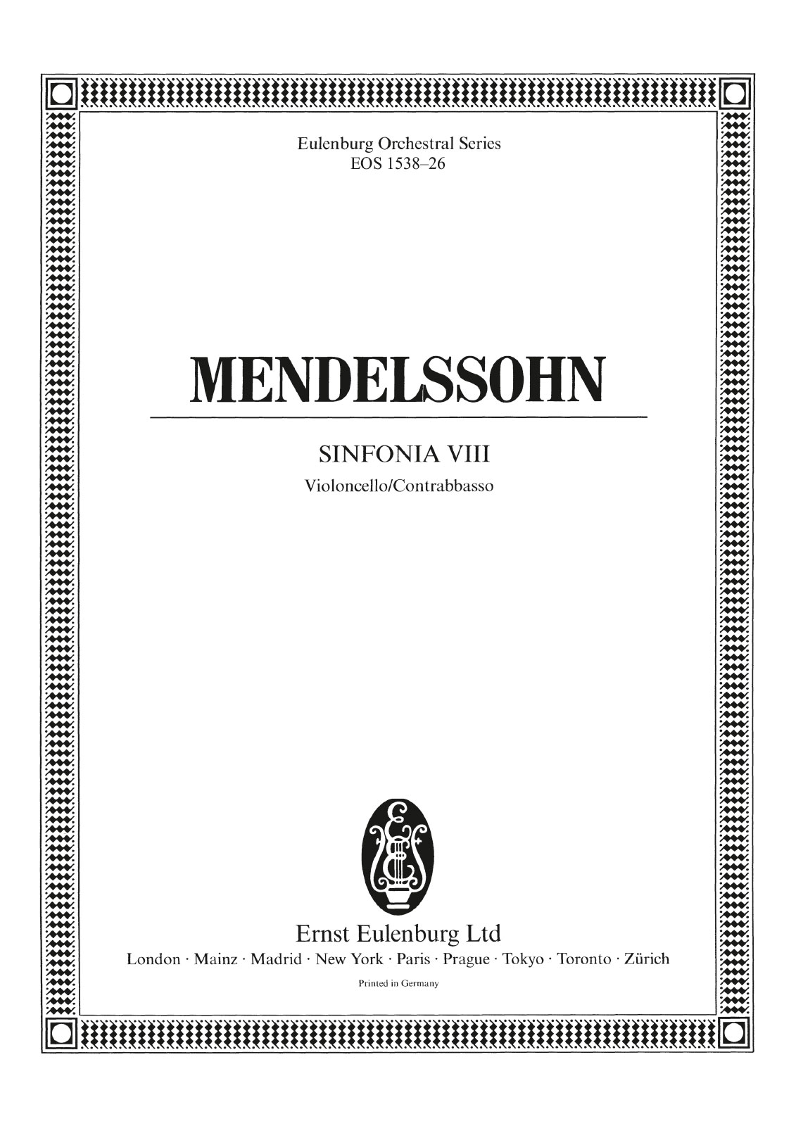 EOS 1538-26 - Sinfonia Nr. 8 D-dur MWV N 8 - Cover
