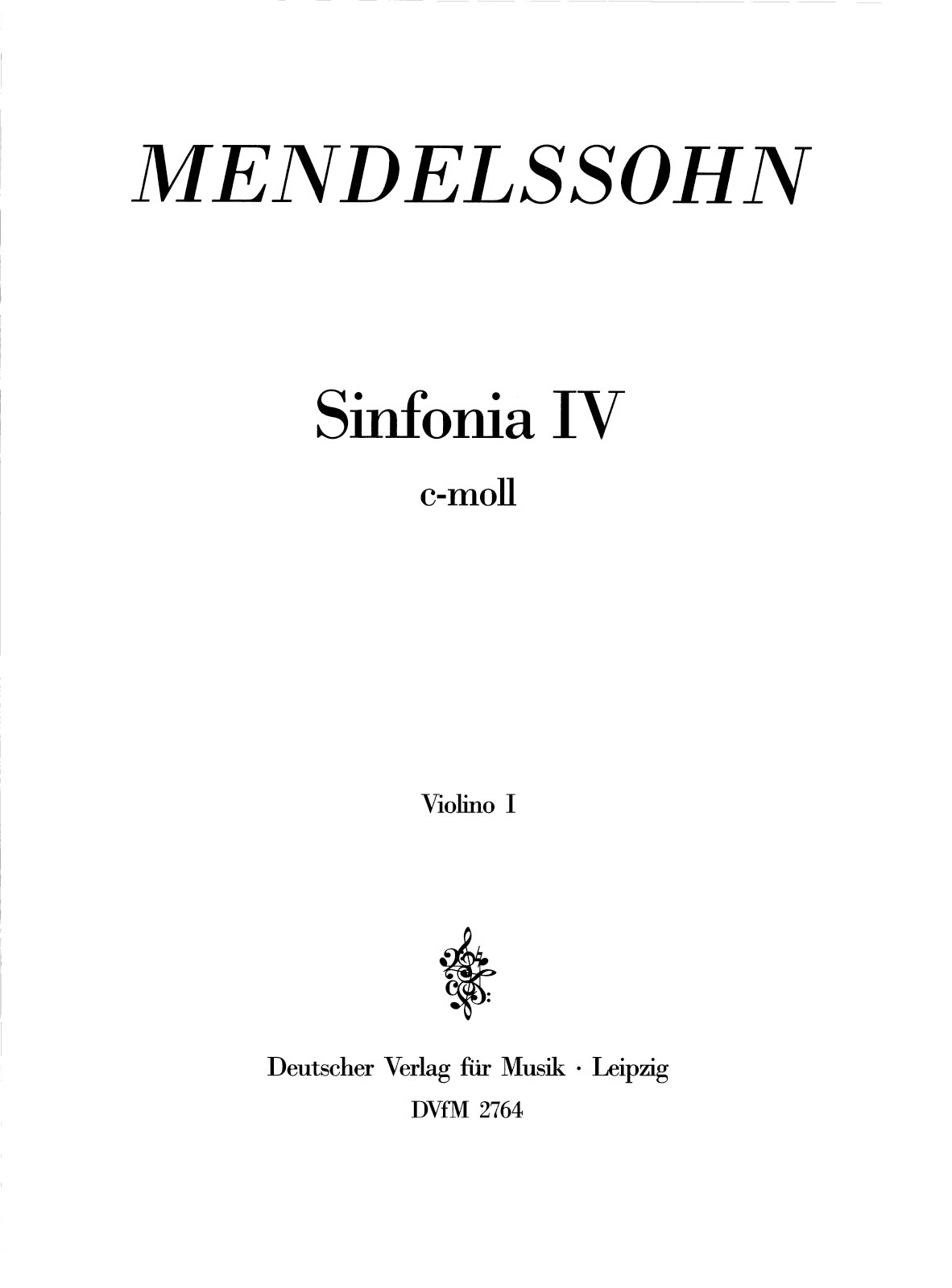 DV 2764-15 - Sinfonia IV c-moll MWV N 4 - Cover