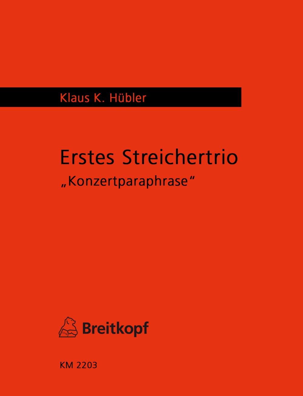 Klaus K. Hübler - Streichtrio Nr. 1 - Cover
