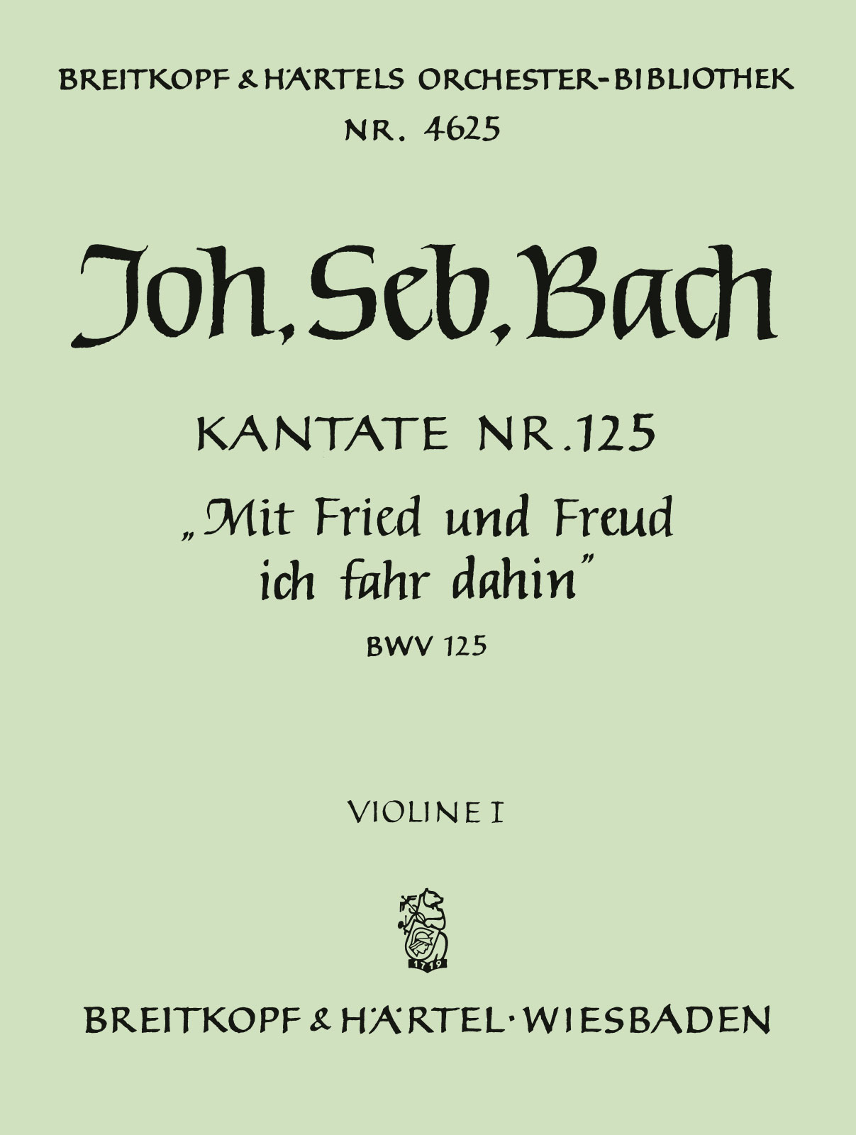 OB 4625-15 - Kantate BWV 125 „Mit Fried und Freud ich fahr dahin“ - Cover