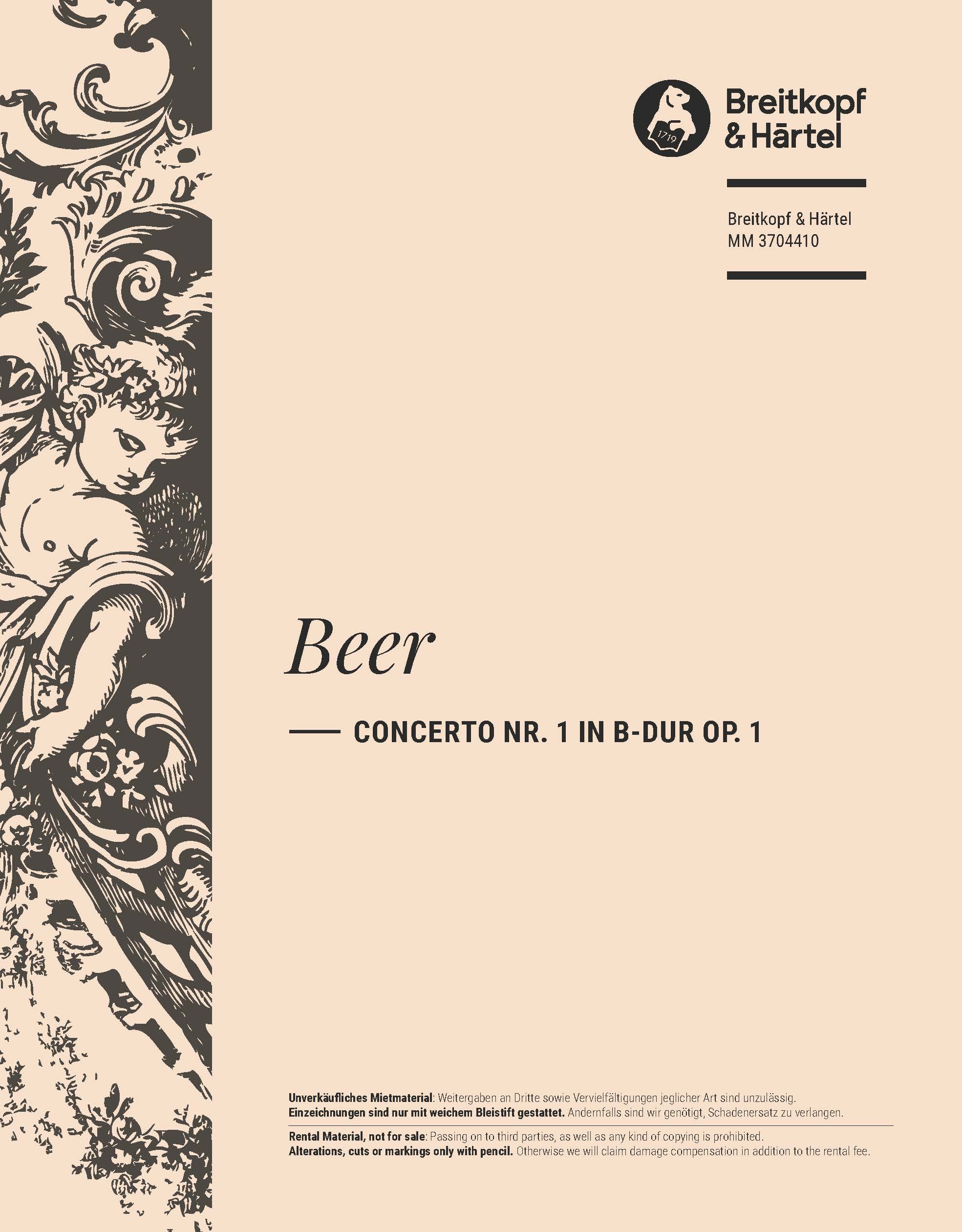 Joseph Beer - Concerto Nr. 1 in B-dur op. 1 - Cover