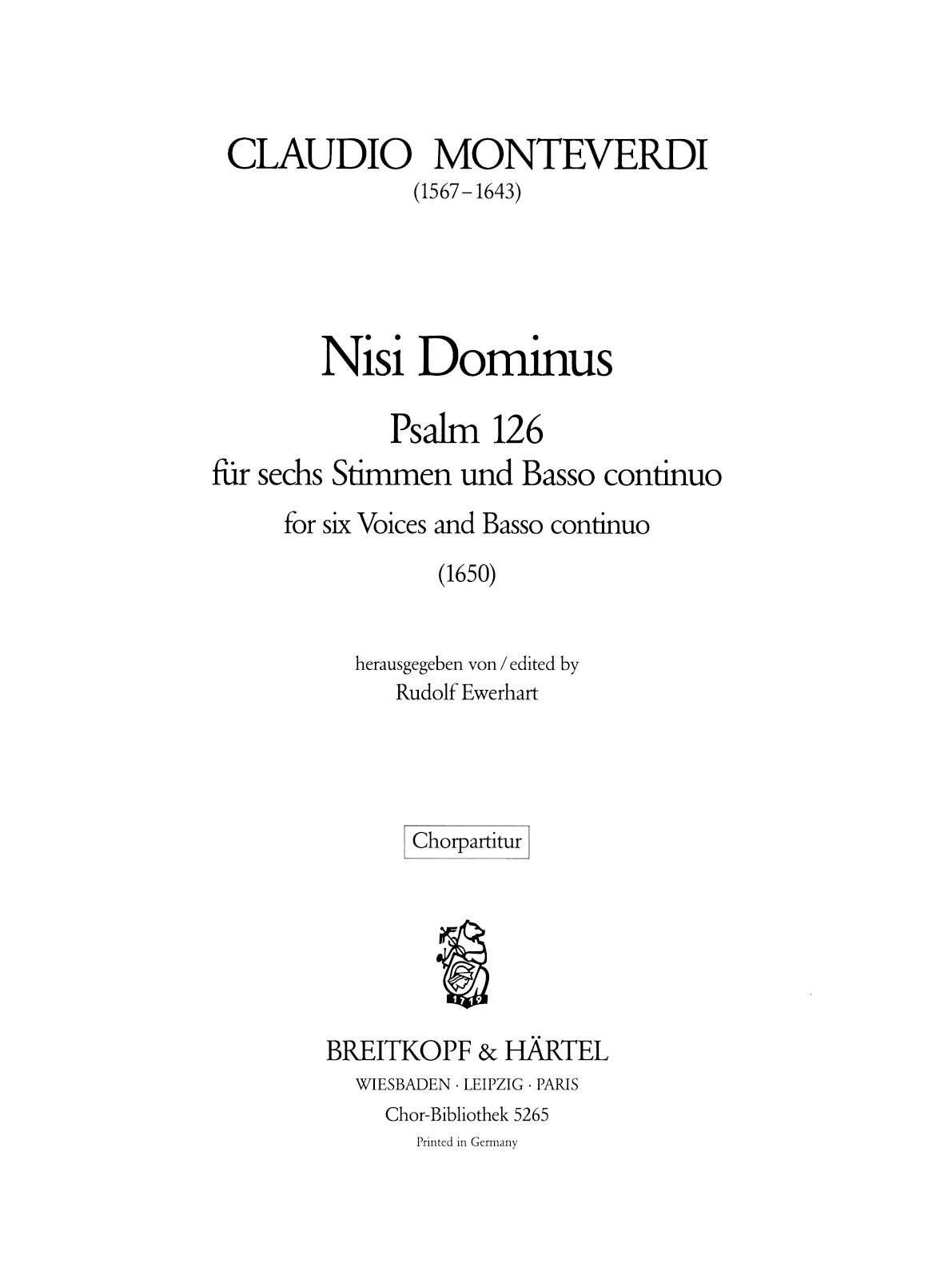 ChB 5265 - Nisi Dominus - Cover