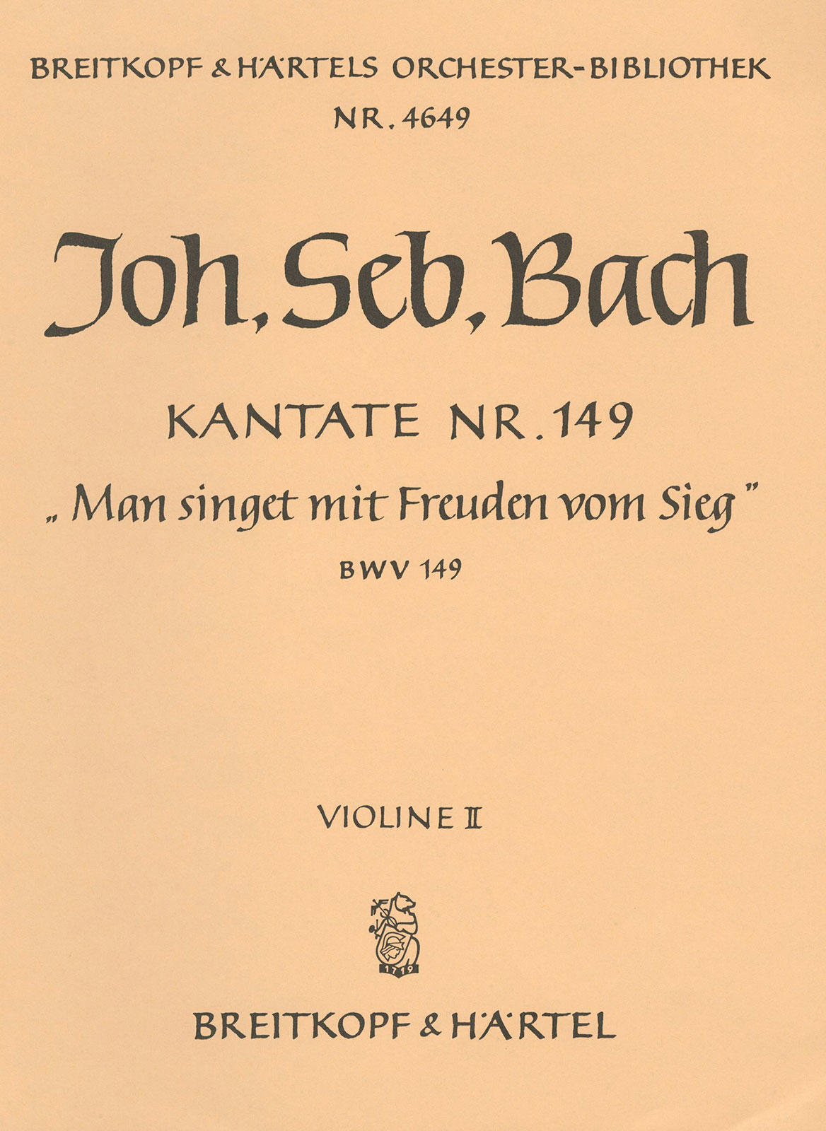 OB 4649-16 - Cantata BWV 149 “Man singet mit Freuden vom Sieg” - Cover