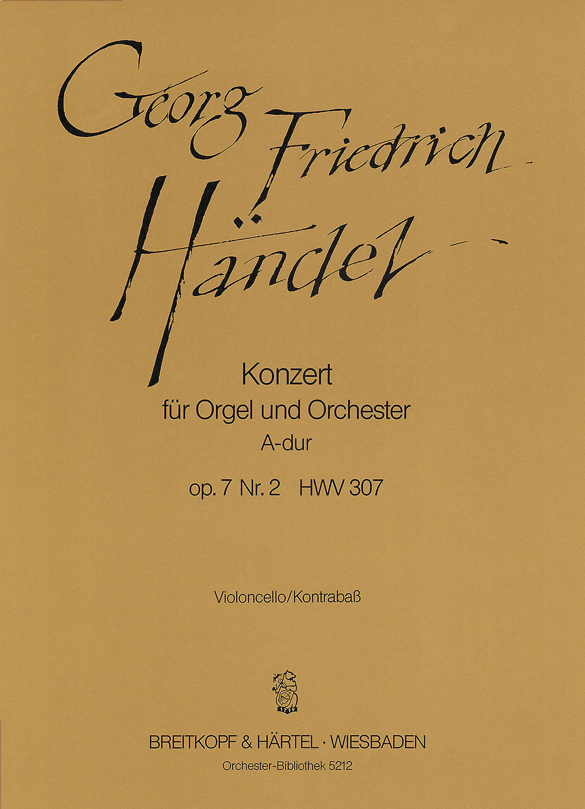 OB 5212-26 - Orgelkonzert (Nr. 8) A-dur op. 7/2 HWV 307 - Cover