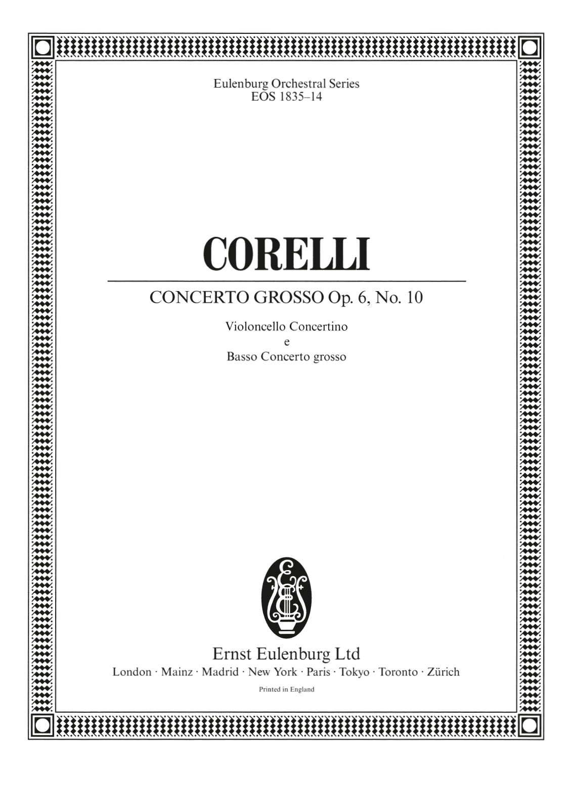 EOS 1835-26 - Concerto grosso op. 6 Nr. 10 C-dur - Cover