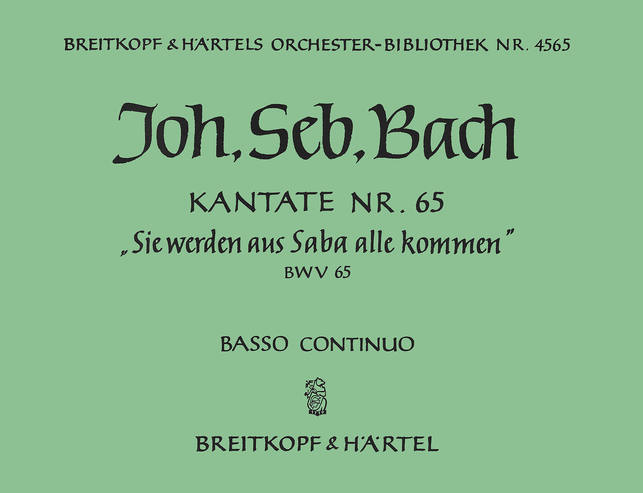 OB 4565-11 - Cantata BWV 65 “From Sheba to Thee shall all men come forth” - Cover