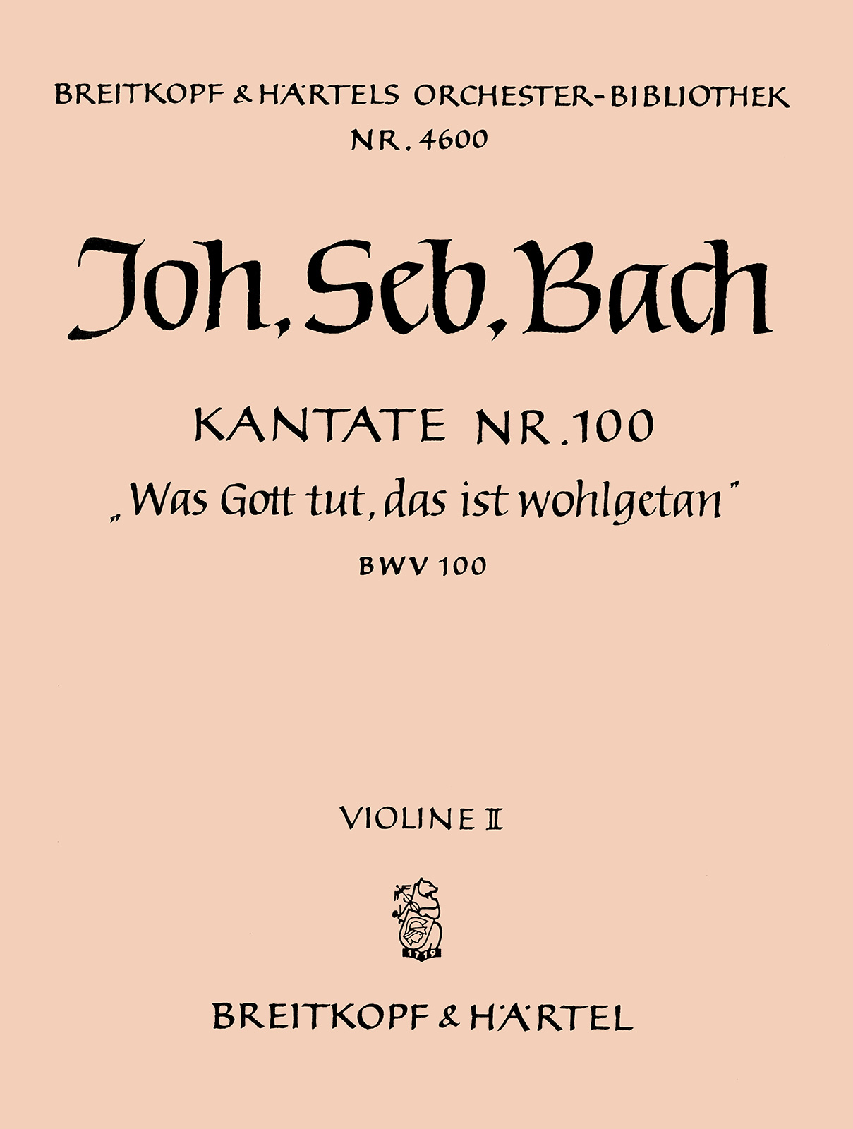 OB 4600-16 - Kantate BWV 100 „Was Gott tut, das ist wohlgetan“ - Cover