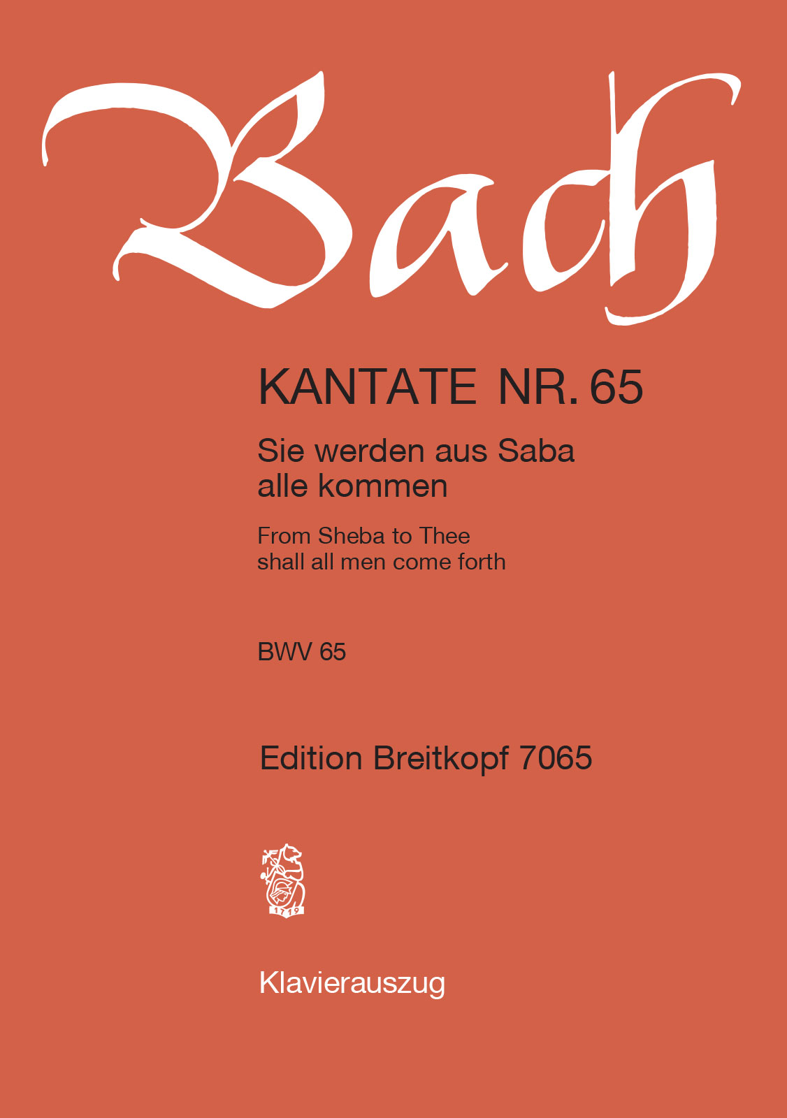 Johann Sebastian Bach - Cantata BWV 65 “From Sheba to Thee shall all men come forth” - Cover