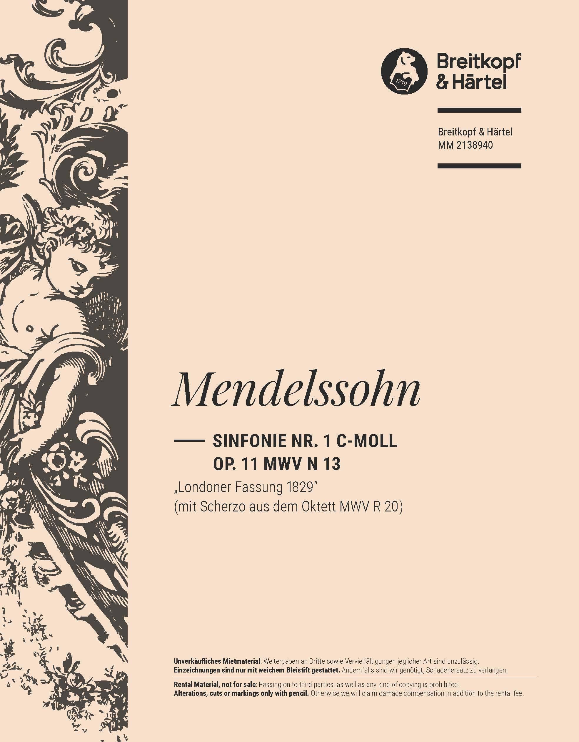MM 2138940 - Sinfonie Nr. 1 c-moll op. 11 MWV N 13 - Cover