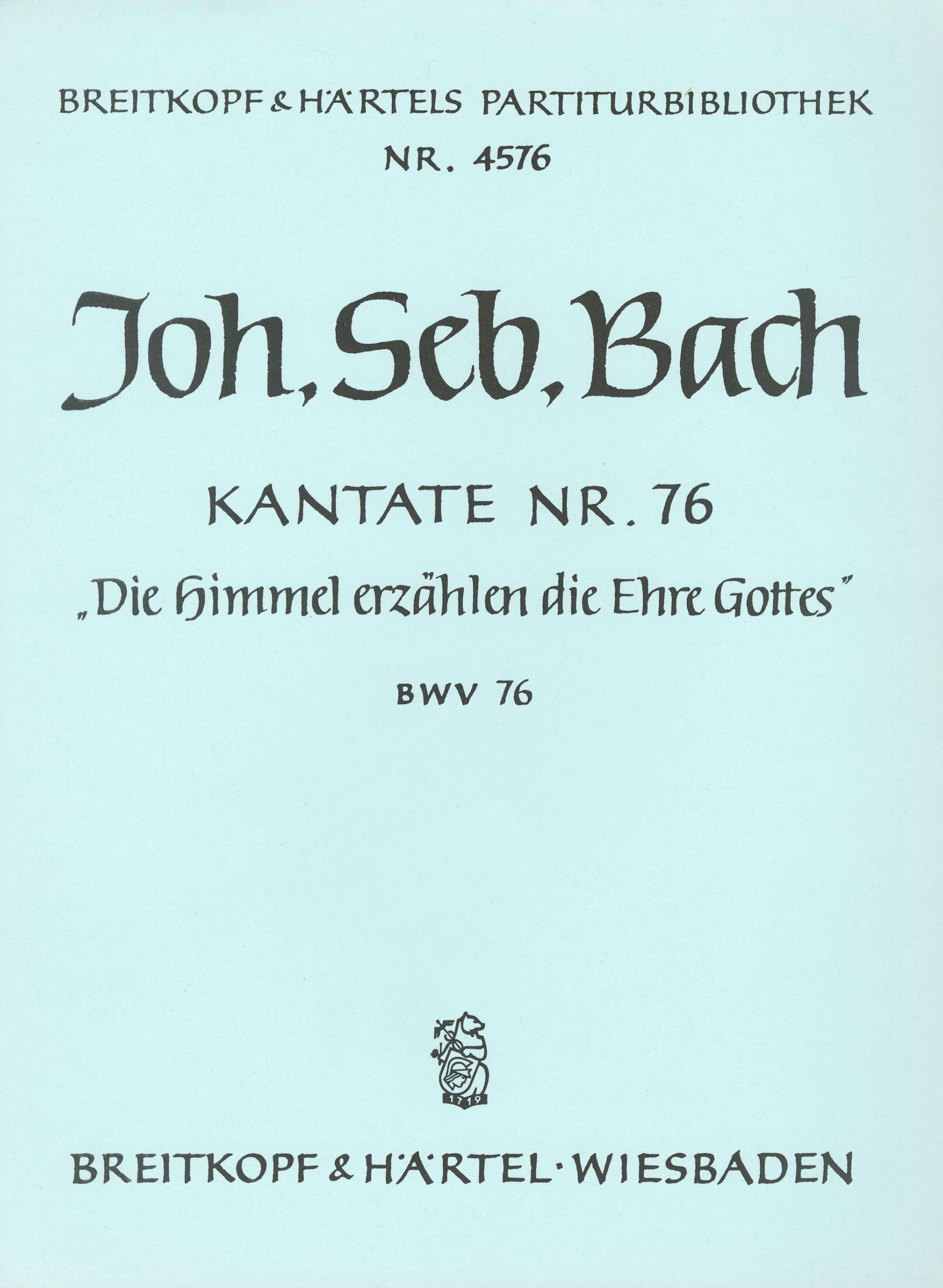 PB 4576 - Kantate BWV 76 „Die Himmel erzählen die Ehre Gottes“ - Cover
