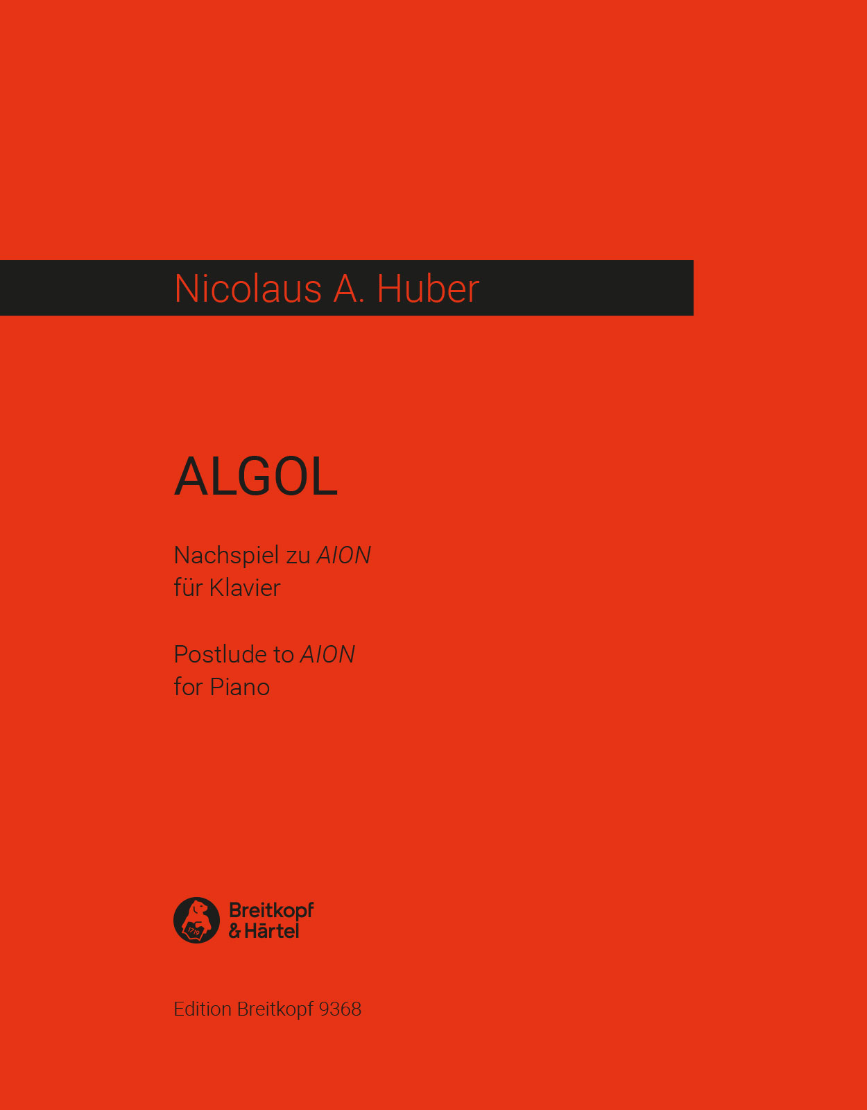 Nicolaus A. Huber - ALGOL - Cover