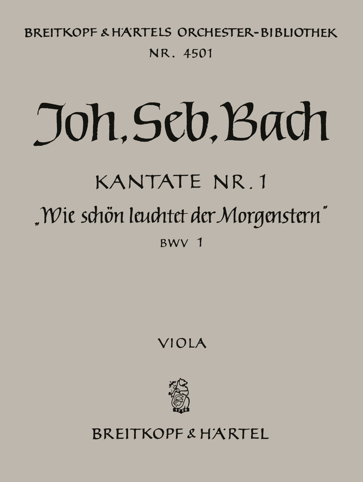 OB 4501-19 - Kantate BWV 1 „Wie schön leuchtet der Morgenstern“ - Cover