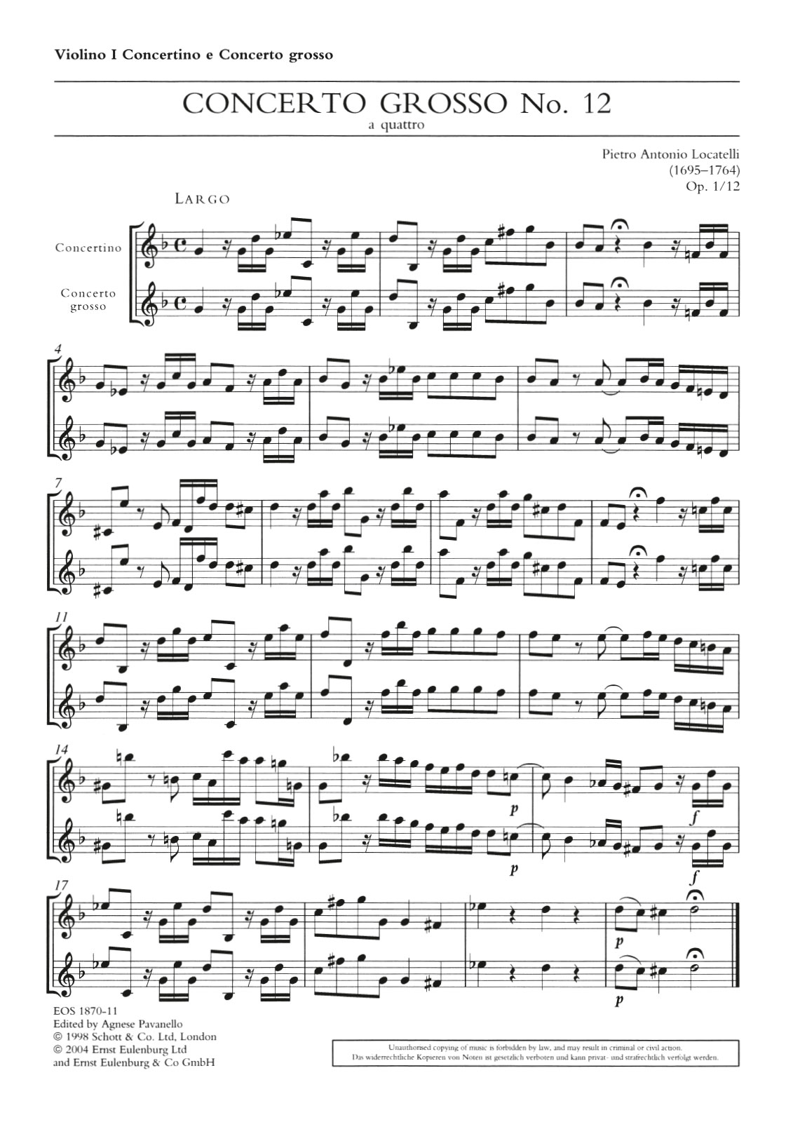 EOS 1870-15 - Concerto grosso „a quattro“ g-moll op. 1/12 - Cover