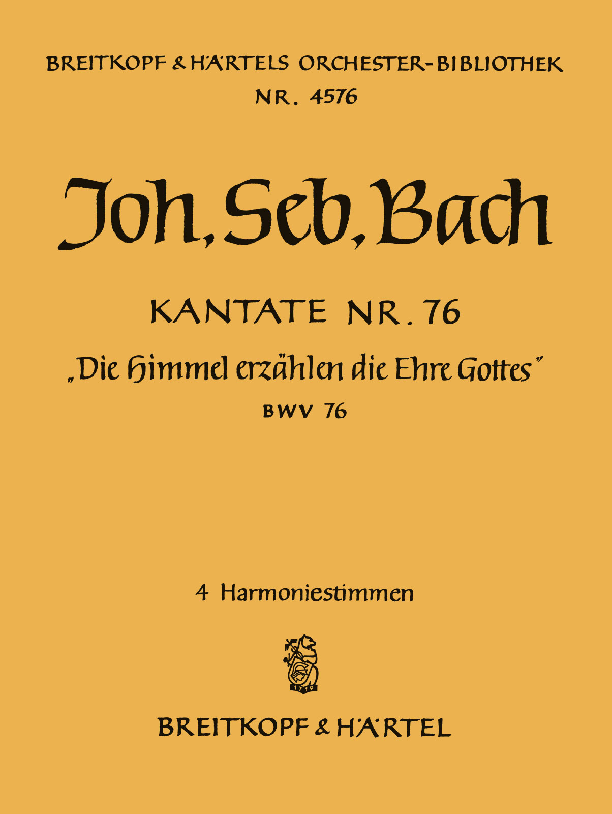OB 4576-30 - Kantate BWV 76 „Die Himmel erzählen die Ehre Gottes“ - Cover