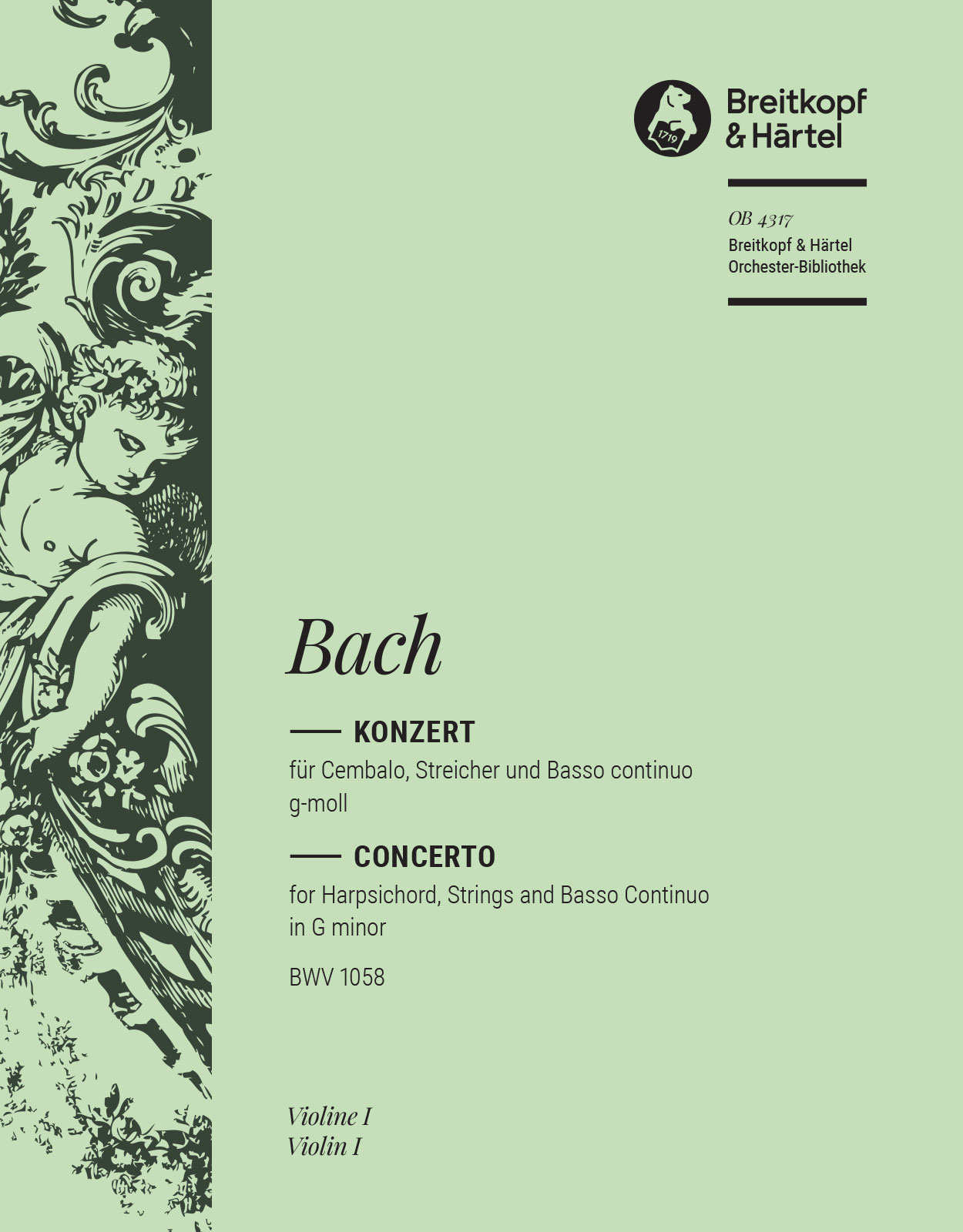 OB 4317-15 - Cembalokonzert g-moll BWV 1058 - Cover