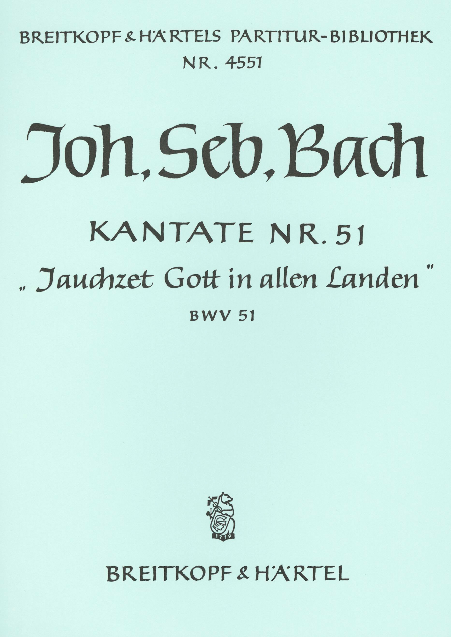 PB 4551 - Kantate BWV 51 „Jauchzet Gott in allen Landen“ - Cover