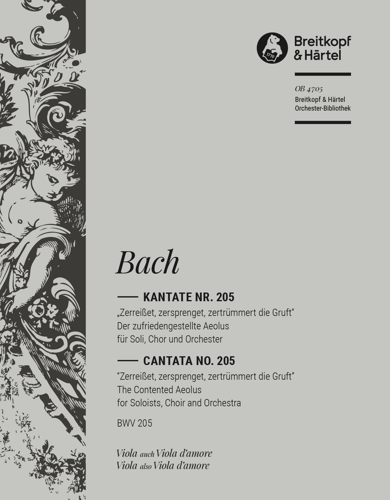 OB 4705-19 - Kantate BWV 205 „Zerreißet, zersprenget, zertrümmert die Gruft“ - Cover