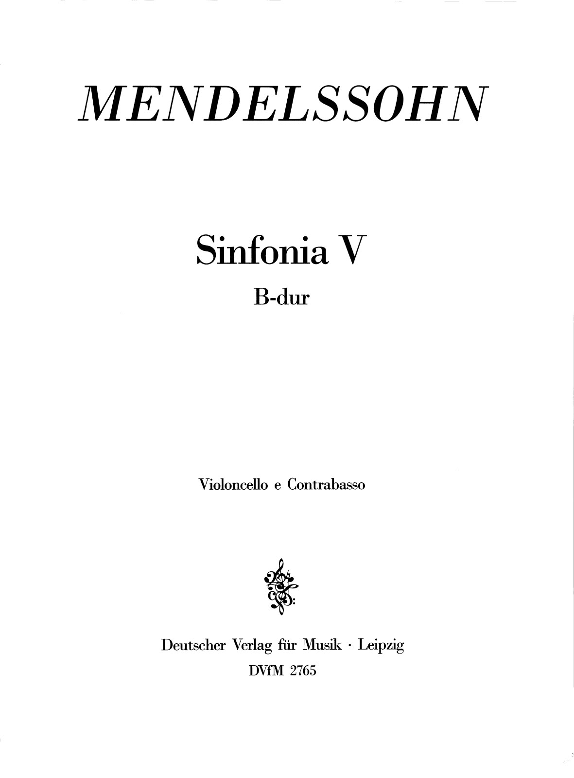 DV 2765-26 - Sinfonia V B-dur MWV N 5 - Cover