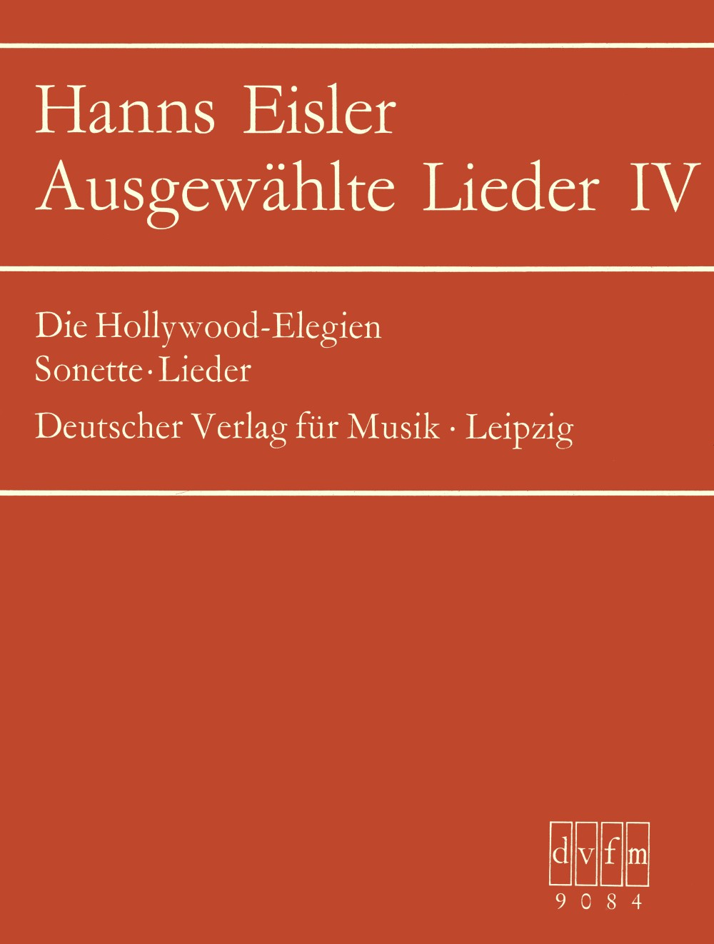 DV 9084 - Ausgewählte Lieder - Cover