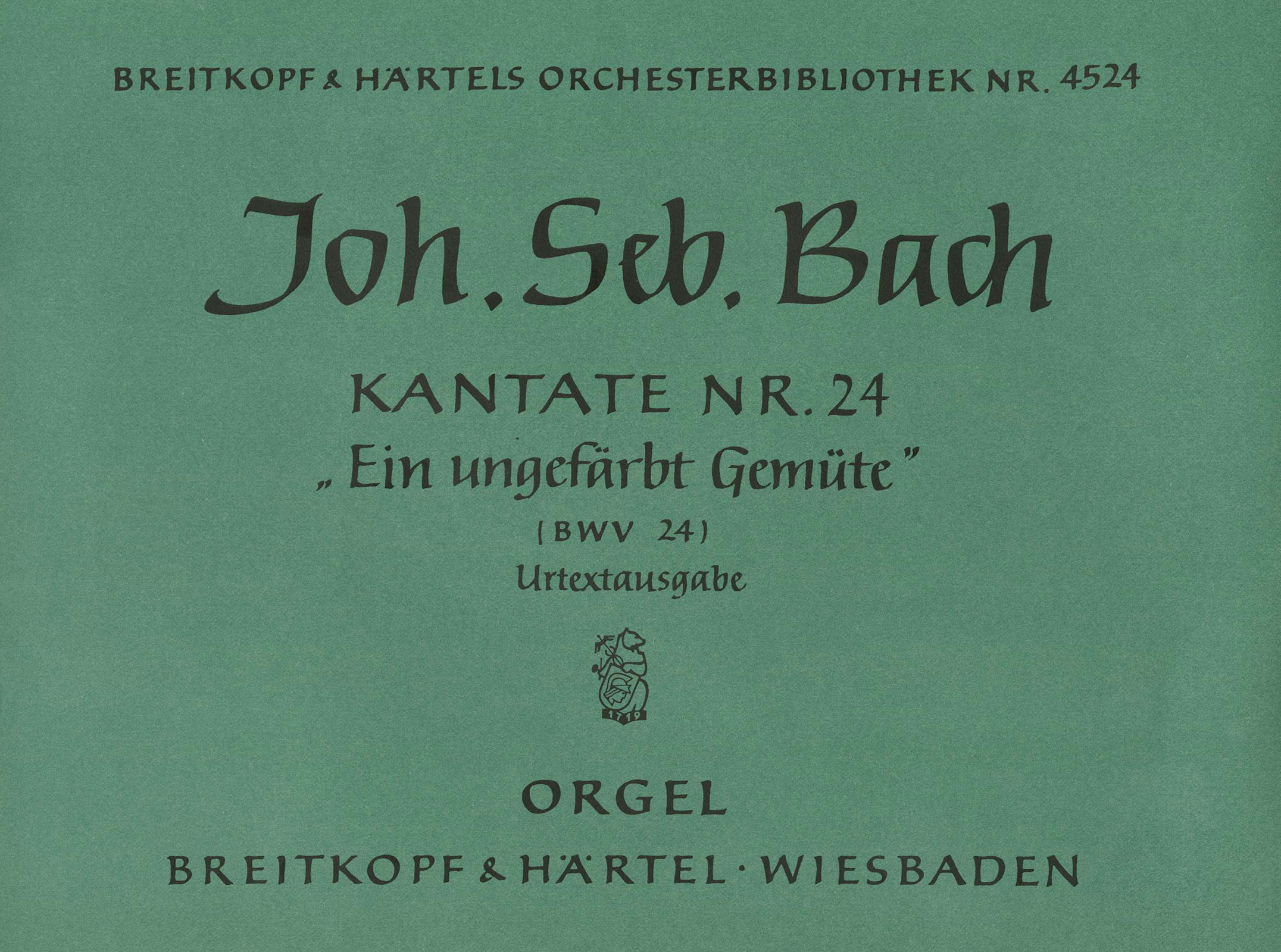 OB 4524-11 - Cantata BWV 24 “Ein ungefärbt Gemüte” - Cover