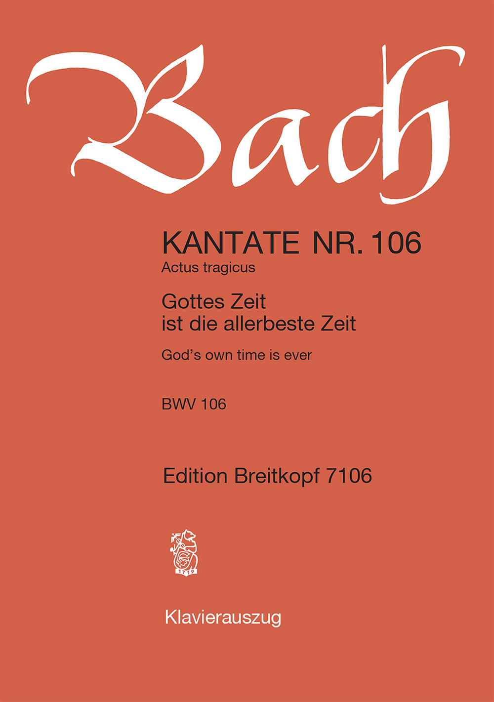 Johann Sebastian Bach - Kantate BWV 106 „Gottes Zeit ist die allerbeste Zeit“ - Cover