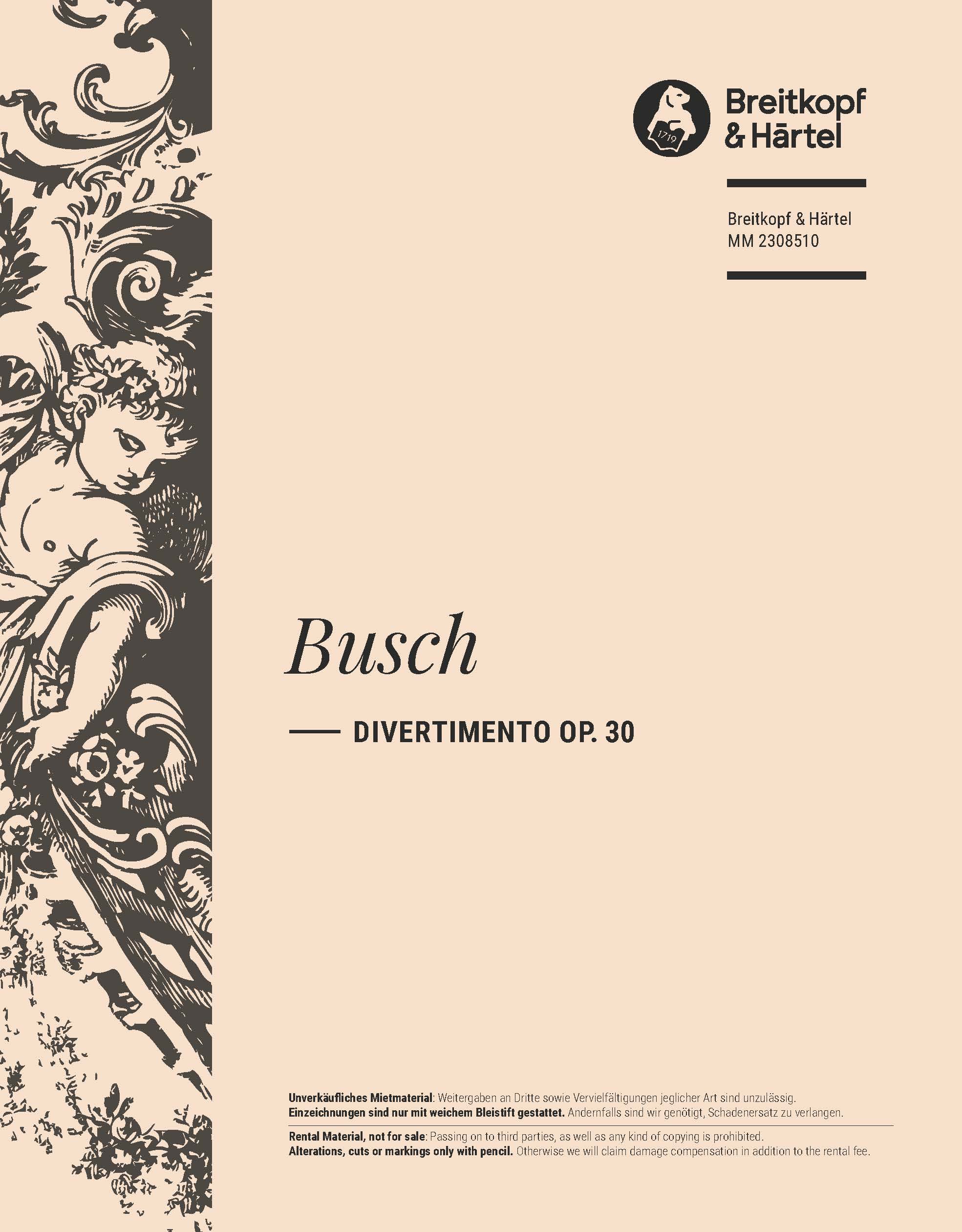 Adolf Busch - Divertimento op. 30 - Cover