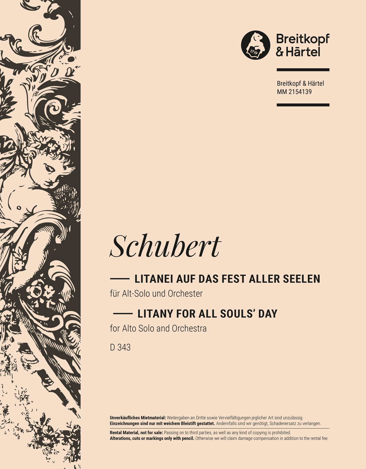 Franz Schubert - Litanei auf das Fest Aller Seelen D 343 - Cover