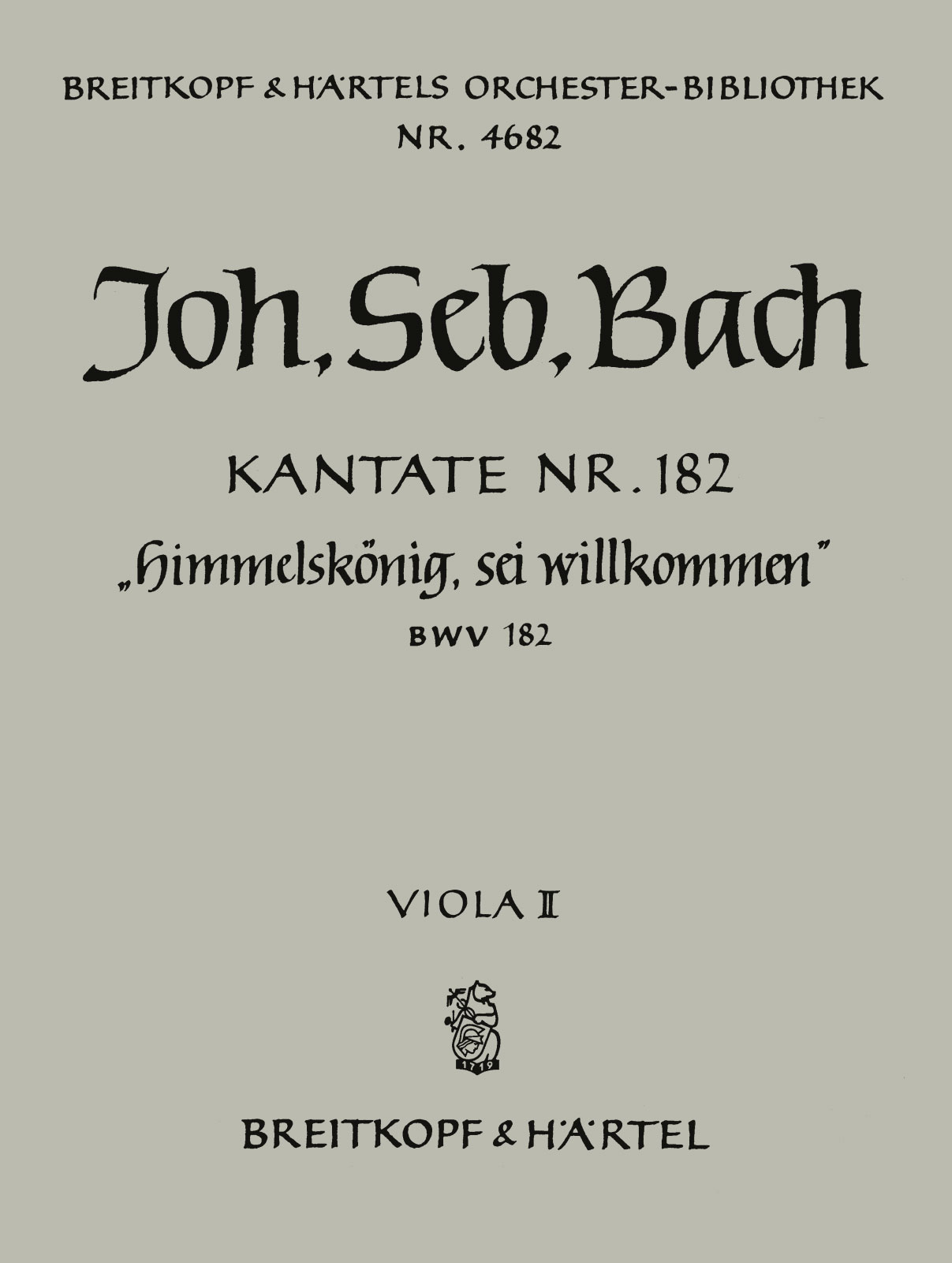OB 4682-20 - Cantata BWV 182 “Himmelskönig, sei willkommen” - Cover