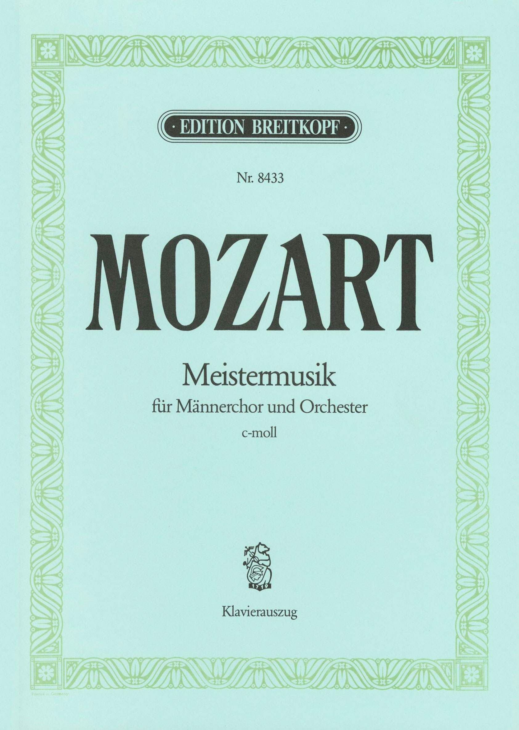 Wolfgang Amadeus Mozart - Meistermusik c-moll - Cover