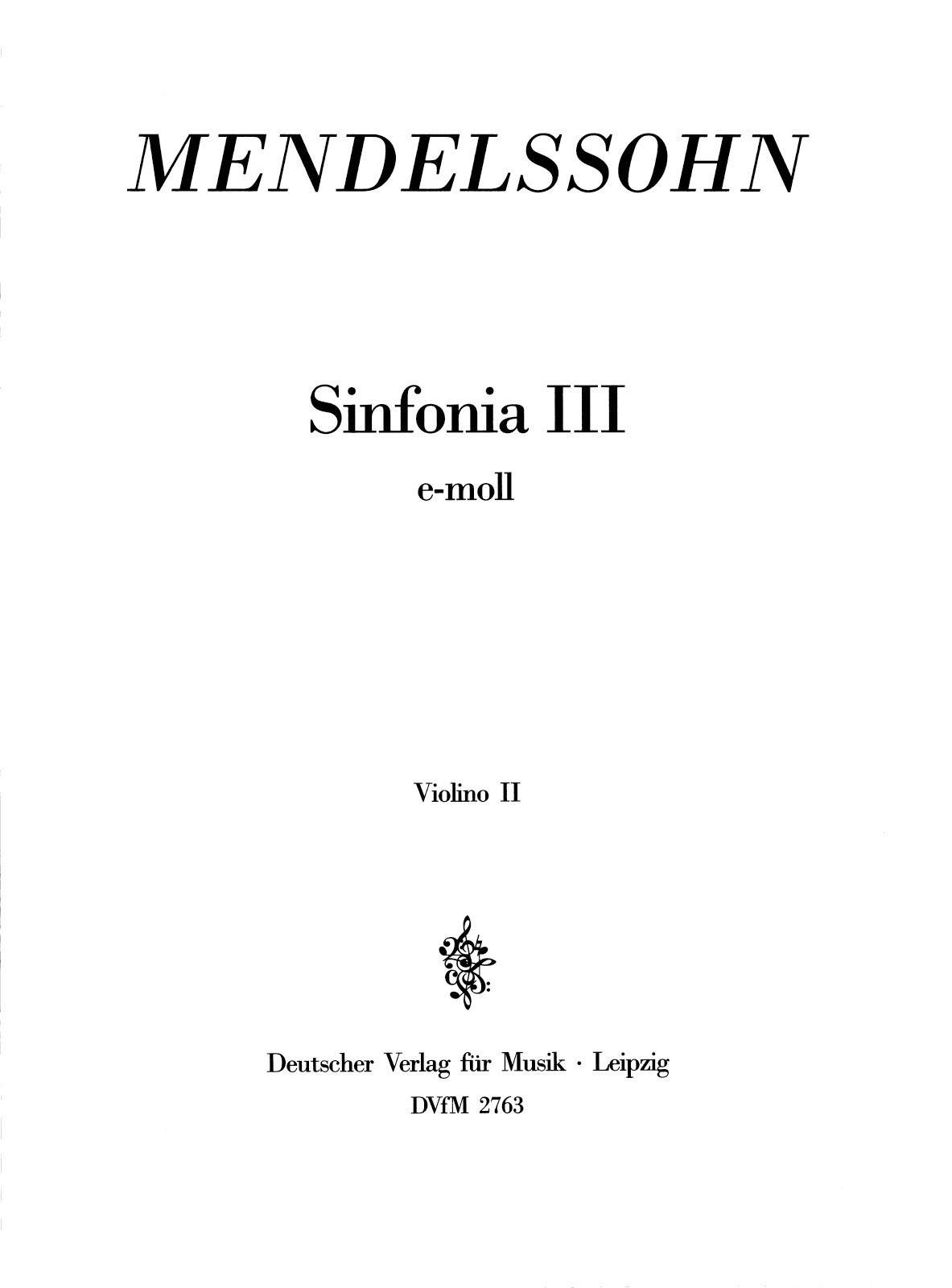 DV 2763-16 - Sinfonia III e-moll MWV N 3 - Cover