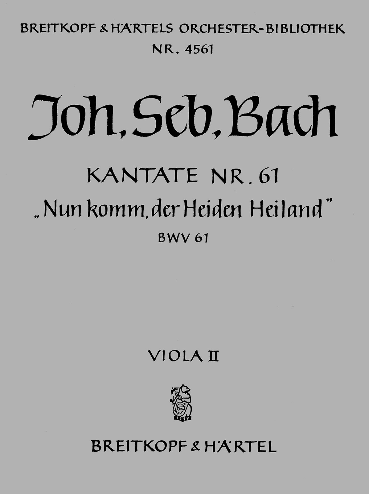 OB 4561-20 - Kantate BWV 61 „Nun komm, der Heiden Heiland“ - Cover