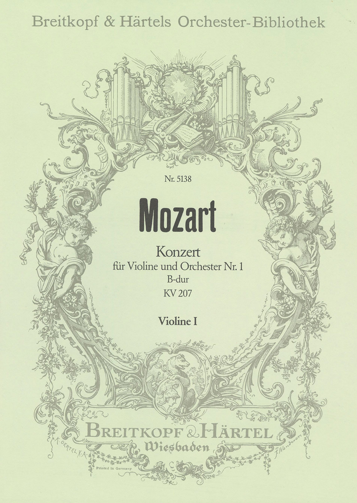 OB 5138-15 - Violin Concerto [No. 1] in B flat major K. 207 - Cover