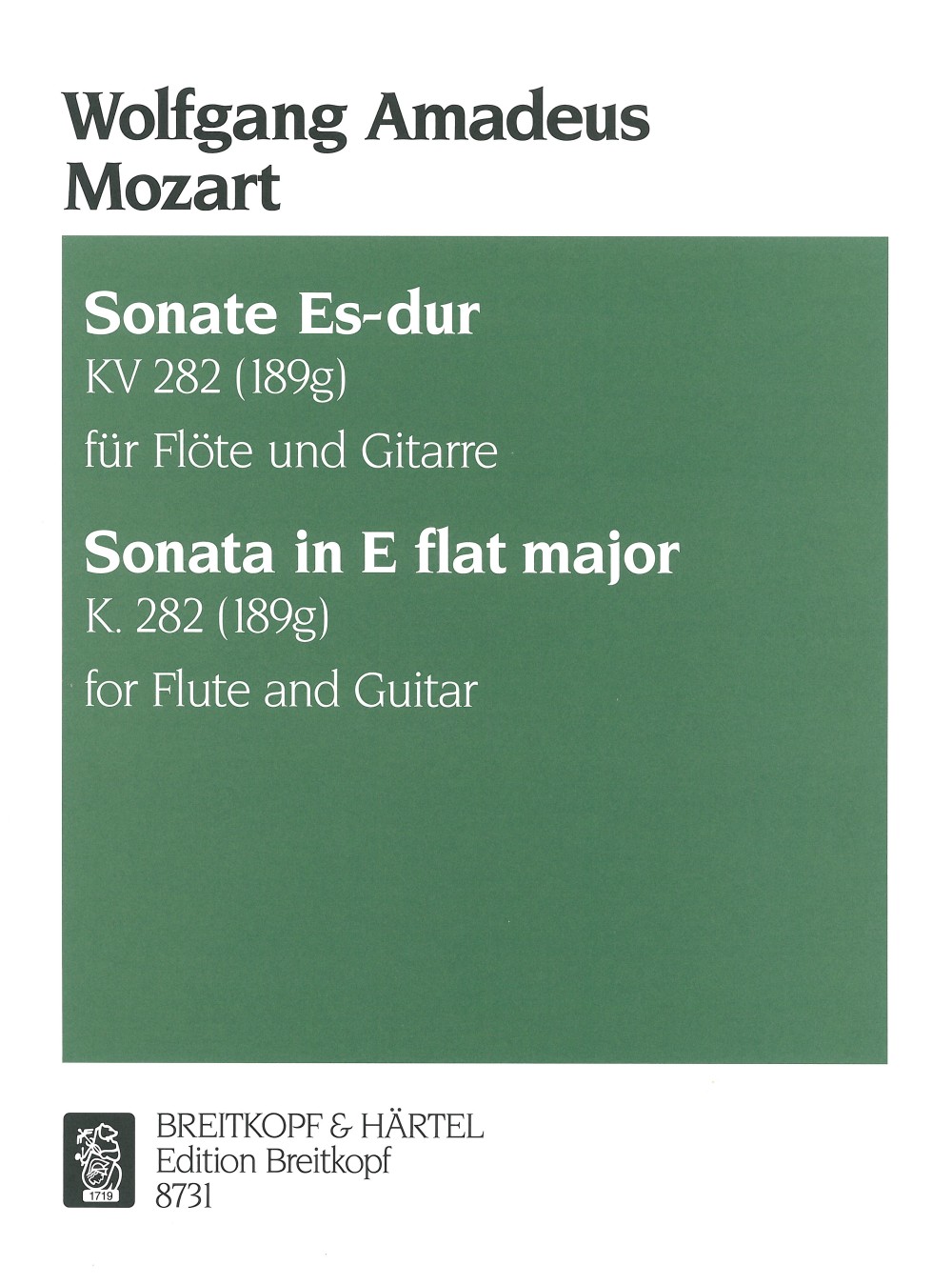 Wolfgang Amadeus Mozart - Sonate Es-dur KV 282 - Cover