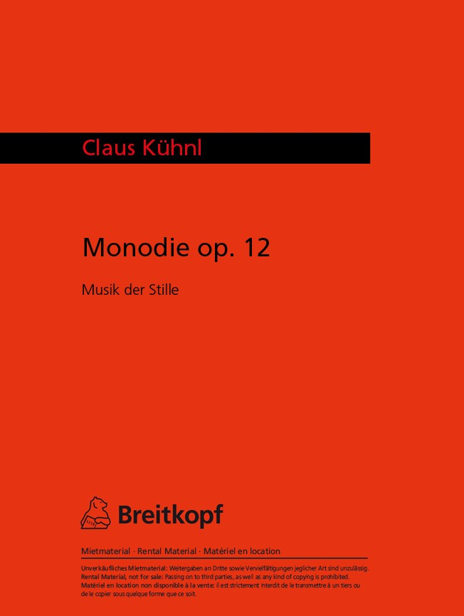 Claus Kühnl - Monodie Op. 12 - Cover