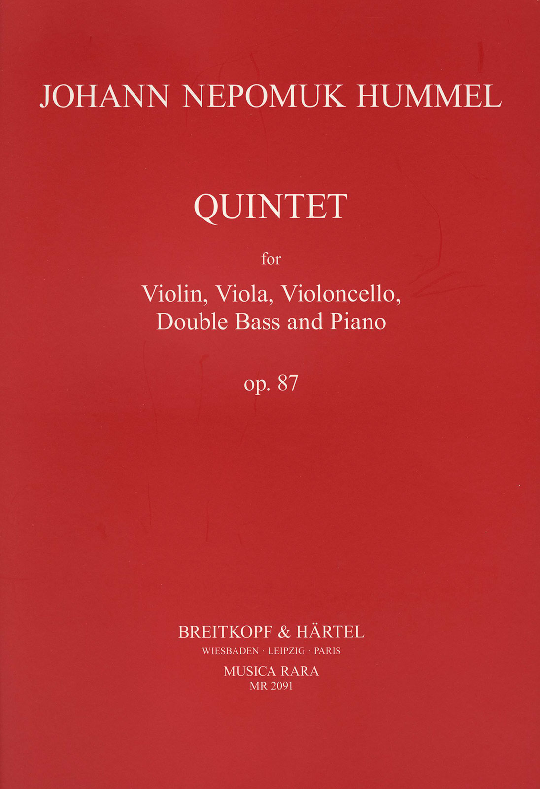 Johann Nepomuk Hummel - Klavierquintett es-moll op. 87 - Cover