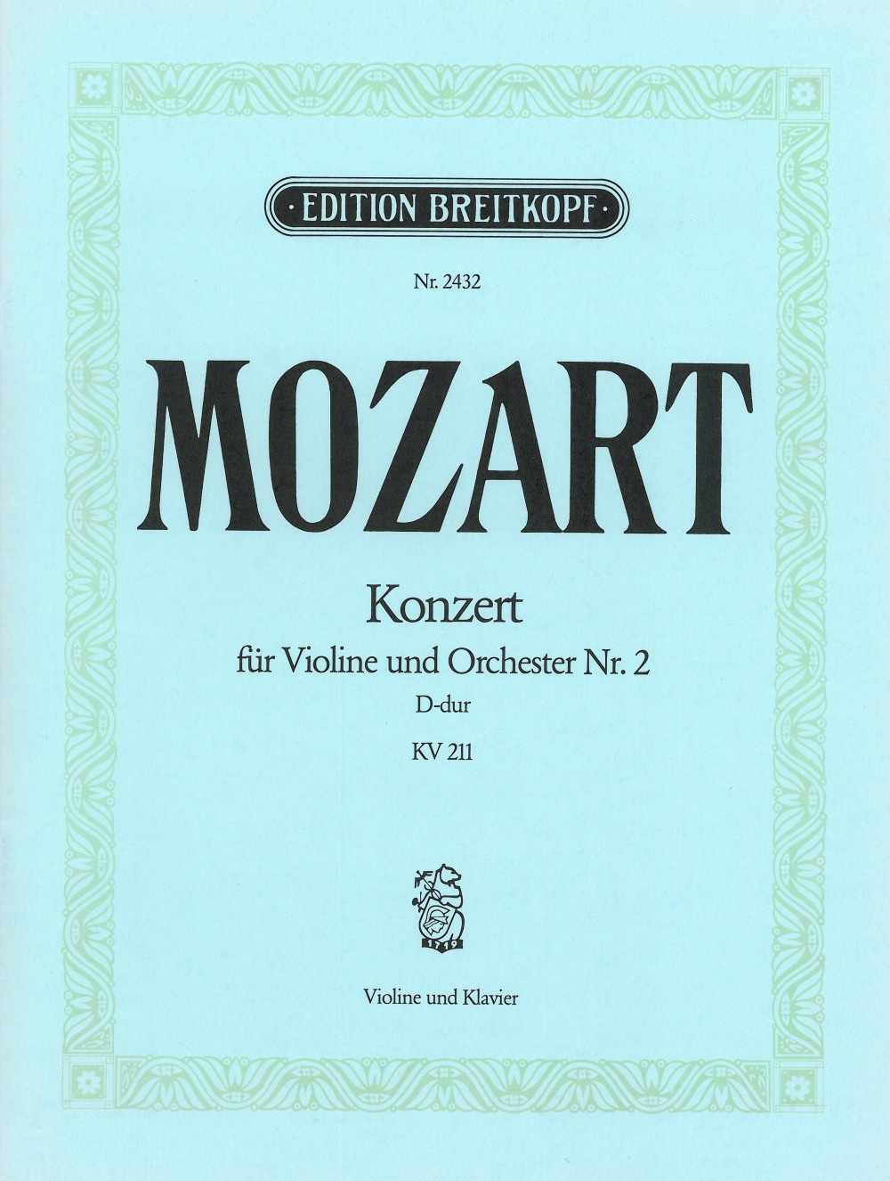 Wolfgang Amadeus Mozart - Violin Concerto [No. 2] in D major K. 211 - Cover