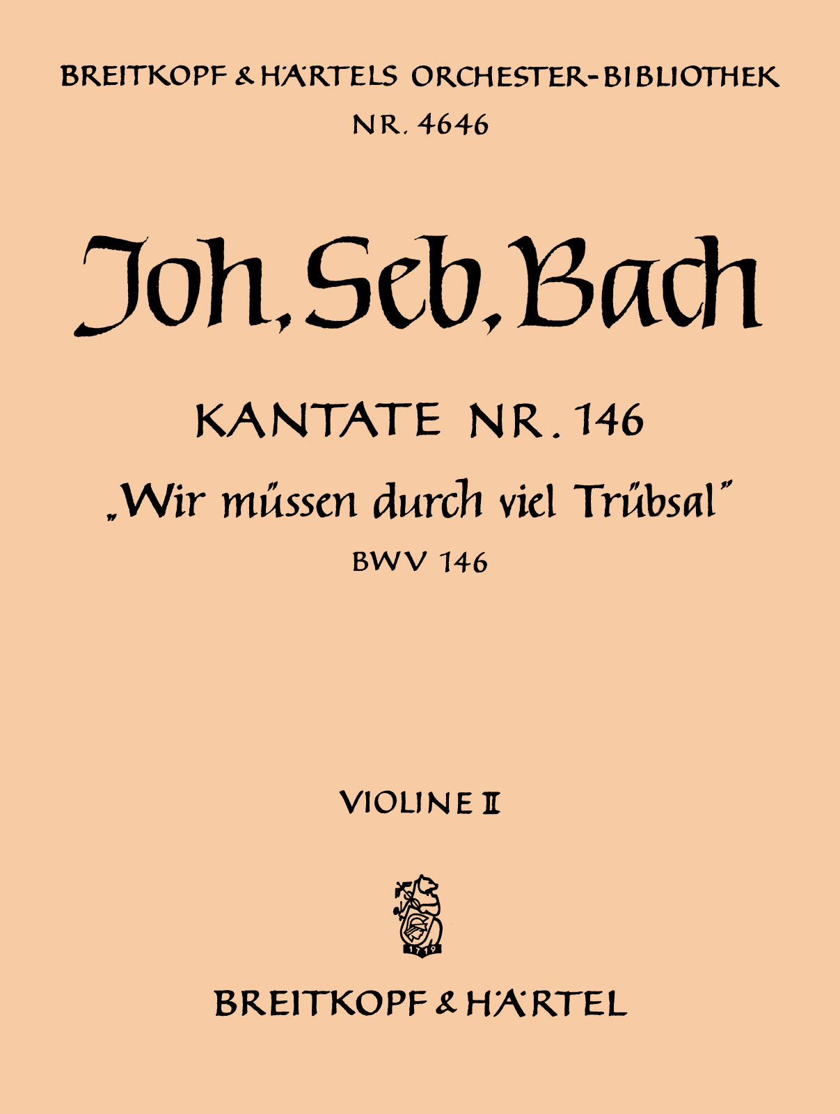 OB 4646-16 - Cantata BWV 146 “Wir müssen durch viel Trübsal” - Cover