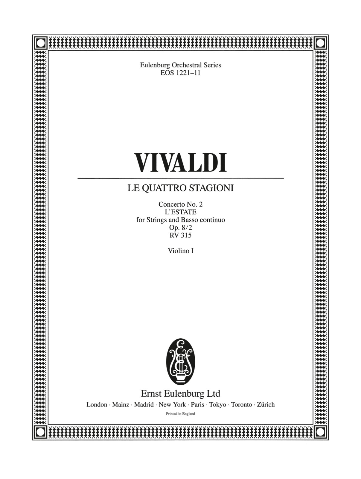 EOS 1221-15 - Le quattro stagioni (Die vier Jahreszeiten) op. 8/2 RV 315 - Cover