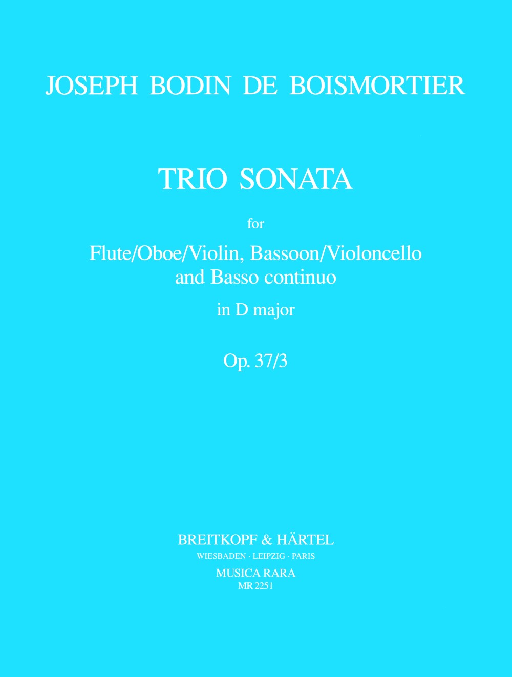 MR 2251 - 5 Triosonaten op. 37 - Cover