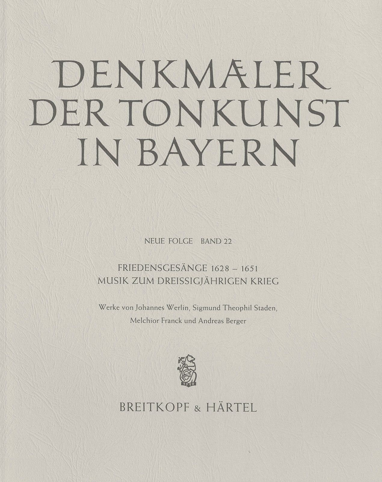 SON 252 - Denkmäler der Tonkunst in Bayern (Neue Folge) - Cover