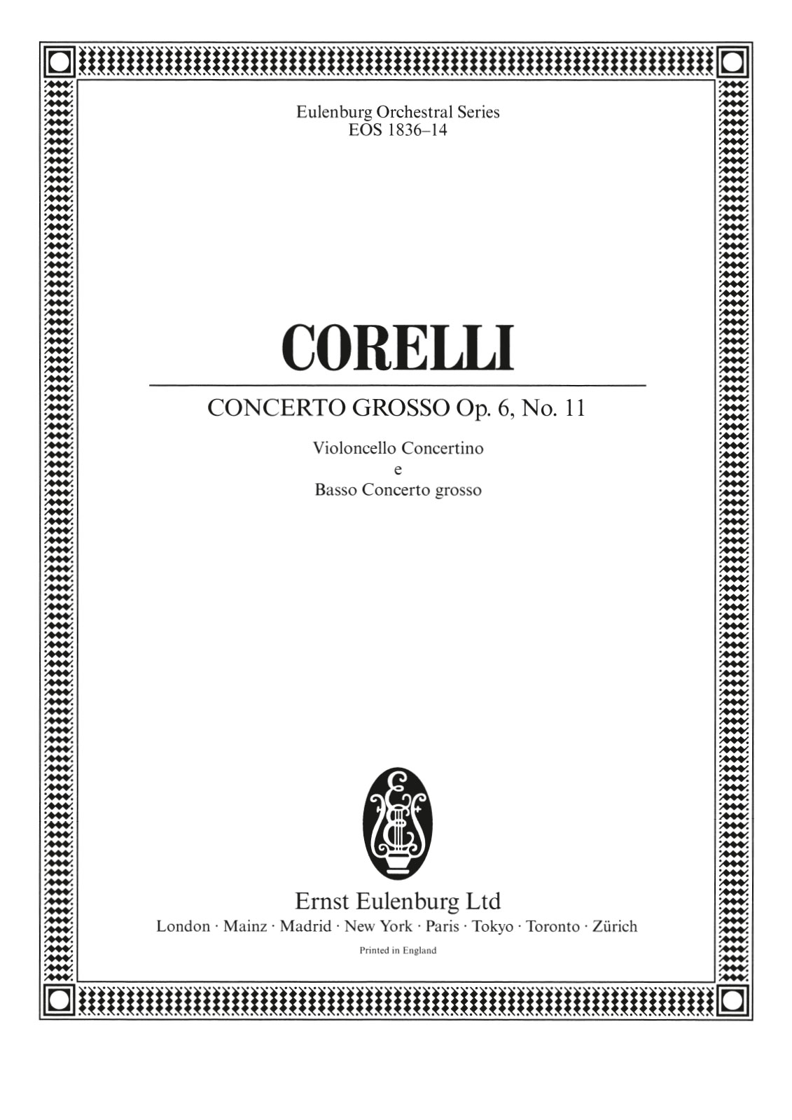 EOS 1836-26 - Concerto grosso op. 6 Nr. 11 B-dur - Cover