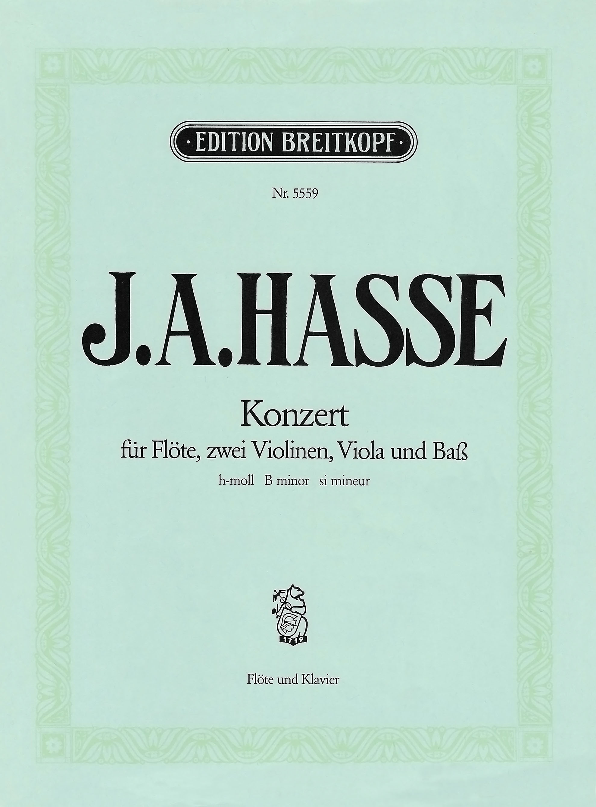 Johann Adolf Hasse - Flötenkonzert h-moll - Cover